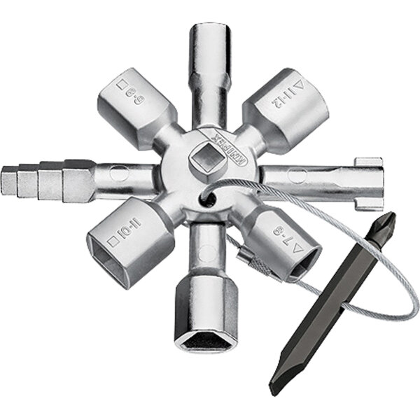 KNIPEX Hauptschlüssel TwinKey® Schränke, Absperrsysteme 92mm Zink-Druckguss silber