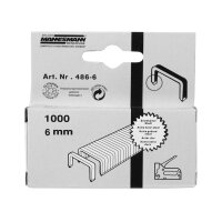 BRÜDER MANNESMANN Tackerklammer 6mm Stahl 1.000...