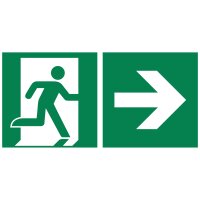 Hinweisschild 30 x 15 cm (B x H) E002 Rettungsweg rechts...