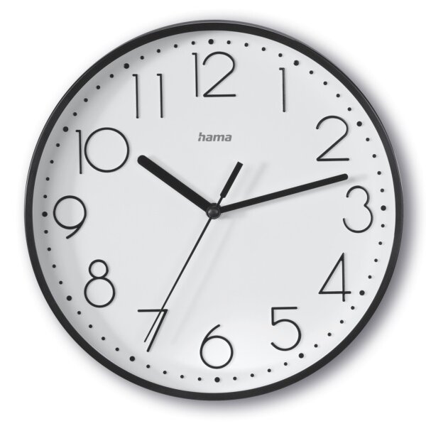 Hama Wanduhr Salina 22 x 3,5 cm (Ø x T) ohne automatische Sommer-/Winterzeitumstellung Kunststoff schwarz
