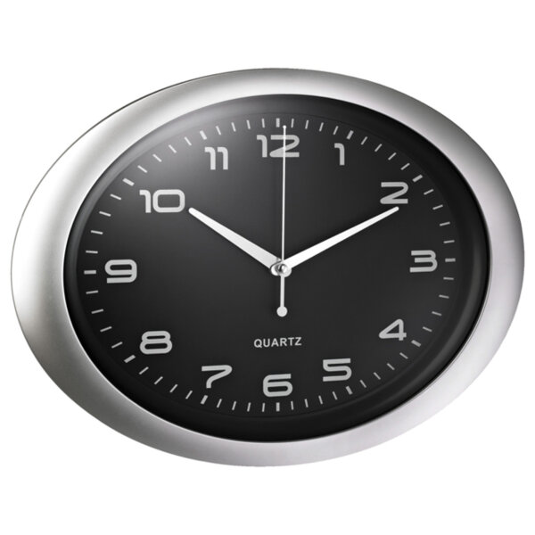 ALCO Wanduhr 40 x 5,5 x 30 cm (B x H x T) Kunststoff silber