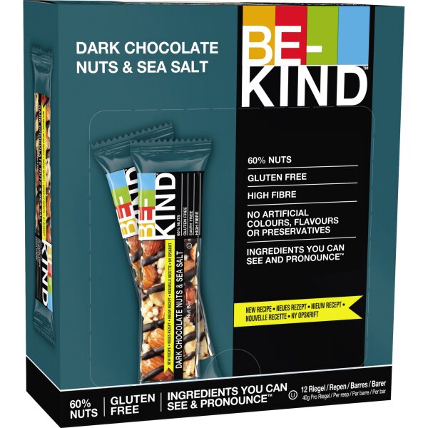 BE-KIND Nussriegel NUTS SEA SALT DARK 12 x 40 g/Pack.