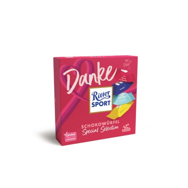 Ritter Sport Schokolade Dankeschön Joghurt, Voll-Nuss in Nugatcreme, à la Mousse au Chocolat, Schoko Crisp, Karamell Duo 176 g/Pack.