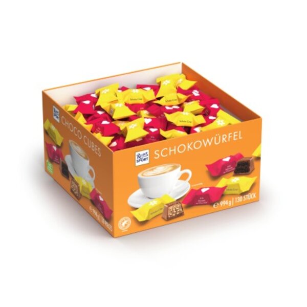 Ritter Sport Schokolade Würfel Mousse au Chocolat, Schoko Crisp 994g