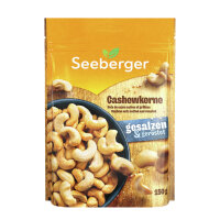 SEEBERGER Cashewkerne geröstet/gesalzen 150 g/Pack.