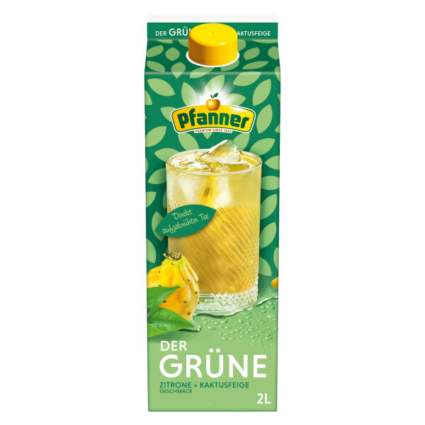 Pfanner Eistee Der Grüne Zitrone-Kaktusfeige TetraPak 6 x 2 l/Pack.