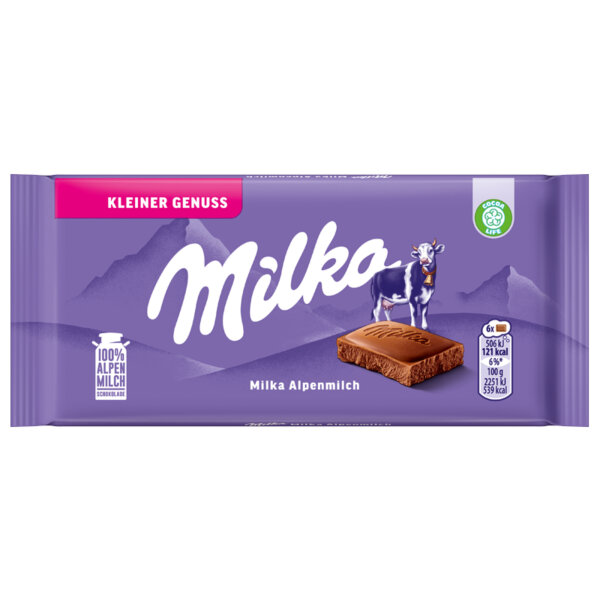 Milka Schokolade Die Kleine Alpenmilch 19 x 45 g/Pack.