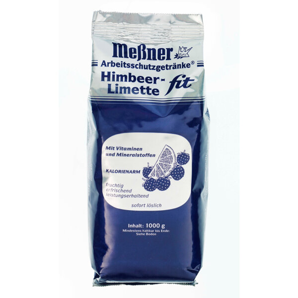 Instanttee Arbeitsschutzgetränk® Himbeer-Limette fit ergibt 20 Liter, bei einem Mischverhältnis von 1:20 1.000 g/Pack.