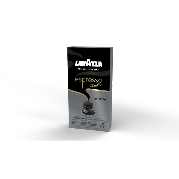 Lavazza Espressokapsel Maestro Nespresso® Maschine Ristretto, karamellisiert, schokoladig Intensität: 12 10 x 5,7 g/Pack.