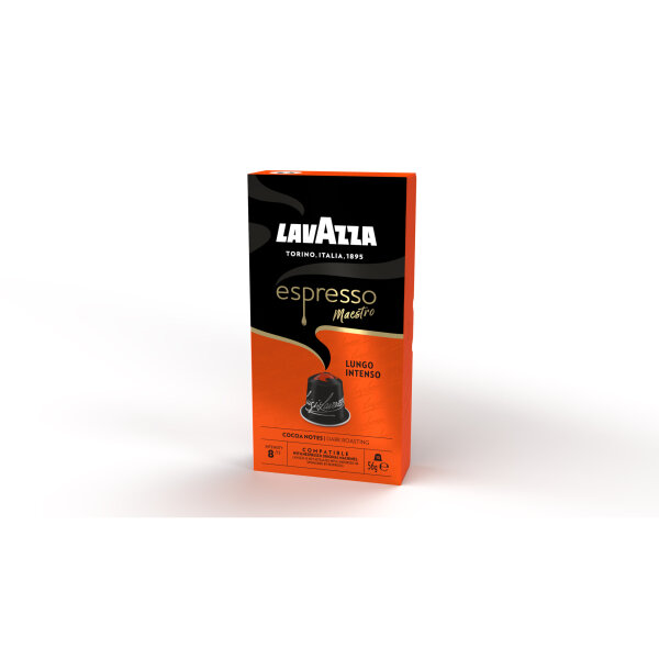 Lavazza Espressokapsel Maestro Nespresso® Maschine Lungo Intenso, Caramel, schokoladig Intensität: 8 10 x 5,6 g/Pack.
