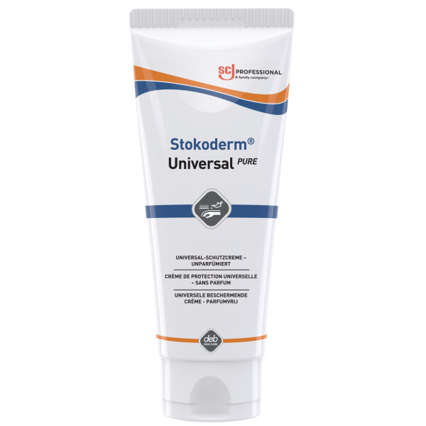 SC Johnson PROFESSIONAL Hautschutzcreme Stokoderm® UNIVERSAL PURE nicht parfümiert 4,7-5,2 silikonfrei Tube Kunststoff 0,1l