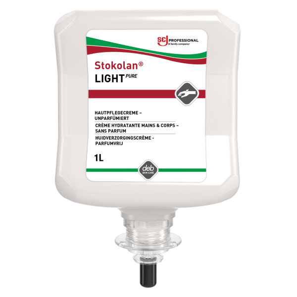 SC Johnson PROFESSIONAL Hautpflegecreme Stokolan® Light PURE nicht parfümiert dermatologisch getestet silikonfrei Kartusche 1l