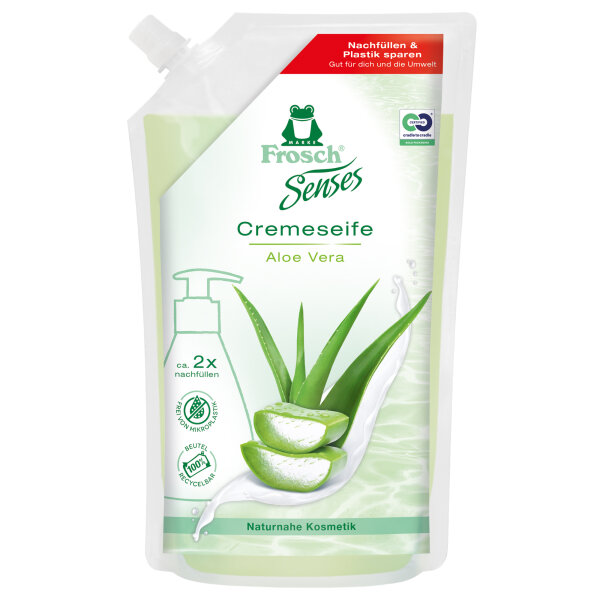 Frosch Flüssigseife Aloe Vera Ausführung des Behälters: Nachfüllbeutel Material des Behälters: Kunststoff 0,5l