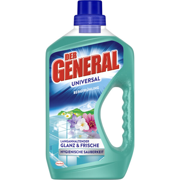 DER GENERAL Allzweckreiniger Universal Marmor, Granit, Parkett, lackiertes Holz Bergfrühling nicht dermatologisch getestet 11-11,45 Flasche Kunststoff, 70 % recycelt 0,75l