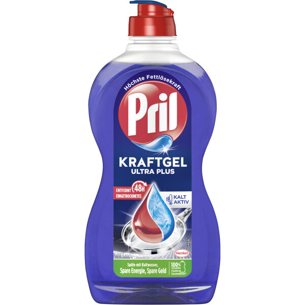Pril Geschirrspülmittel Kraftgel Ultra Plus Citrus pH-Wert: 7,6-8 Kunststoff, 100 % recycelt 0,45l