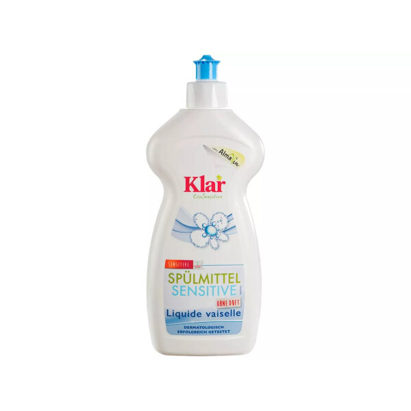 Klar Geschirrspülmittel EcoSensitive neutral biologisch abbaubar pH-Wert: 4-4,5 Altplastik, 100 % recycelt recycelbar 0,5l