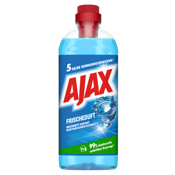 Ajax Allzweckreiniger Frischeduft Oberflächen Frischeduft dermatologisch getestet frei von Mikroplastik nicht antibakteriell 6-8 Flasche Kunststoff 1l