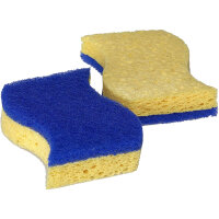 Spontex Reinigungsschwamm 21 x 11 x 2,5 cm (B x H x T) Zellulose/Polyesterfasern/Harz gelb/blau 2 St./Pack.