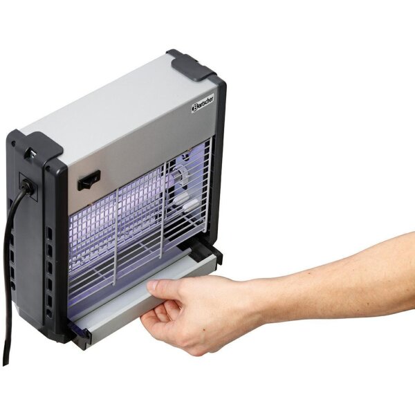 Bartscher Insektenvernichter IV-22 Leuchtstoffröhre UV-A 8m² 2 x 6W 220-240V Netzbetrieb inkl. Kette schwarz/silber