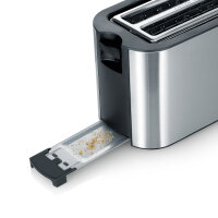 SEVERIN Toaster TA 2590 38 x 19 x 18 cm (B x H x T) 1.400W 2 Toastkammern mit Brötchenaufsatz