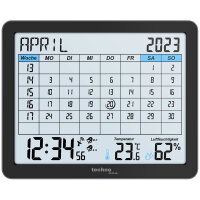 technoline® Digitalkalender WT 2600 17,2 x 14 x 2,5 cm (B x H x T) funkgesteuert Batterie schwarz