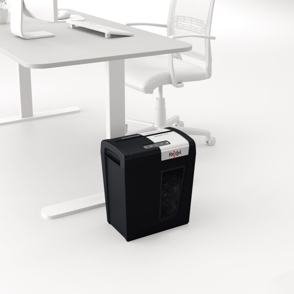 Rexel® Aktenvernichter Secure MC6 Whisper-Shred™ P-5 Papier, Heftklammern, Büroklammern Partikelschnitt schwarz