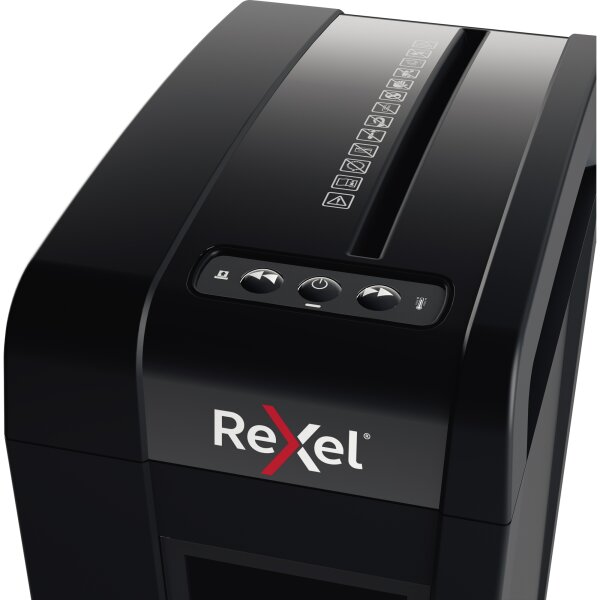 Rexel® Aktenvernichter Securl X8-SL Slimline Whisper-Shred ™ P-4 Papier, Heftklammern, Büroklammern Partikelschnitt schwarz