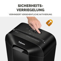 Fellowes® Aktenvernichter Powershred® LX50 P-4 Papier, Heftklammern, Büroklammern, Kreditkarten Partikelschnitt schwarz