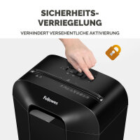 Fellowes® Aktenvernichter Powershred® LX25 P-4 Papier, Heftklammern, Büroklammern, Kreditkarten Partikelschnitt schwarz