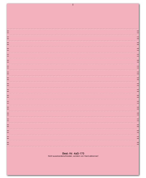 Beschriftungsschild TOBRO 4aS-170, aus Karton, 170 mm lang, Bogen 20 Streifen, Verpackungseinheit 100 Stück rosa - leuchtrosa