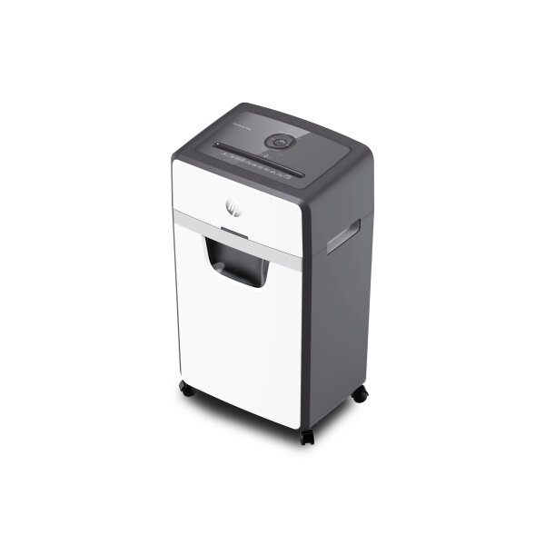 HP Aktenvernichter OneShred 16MC P-5 Papier, Heftklammern, Büroklammern, Kreditkarten Partikelschnitt schwarz/weiß