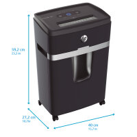HP Aktenvernichter Pro Shredder 12MC P-5 Papier, Heftklammern, Büroklammern, Kreditkarten Partikelschnitt schwarz