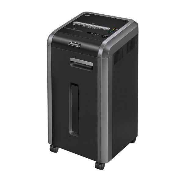 Fellowes® Aktenvernichter Powershred® 225i P-2 Papier, Heftklammern, Büroklammern, Kreditkarten, CDs/DVDs Streifenschnitt 24 Bl. silber/schwarz