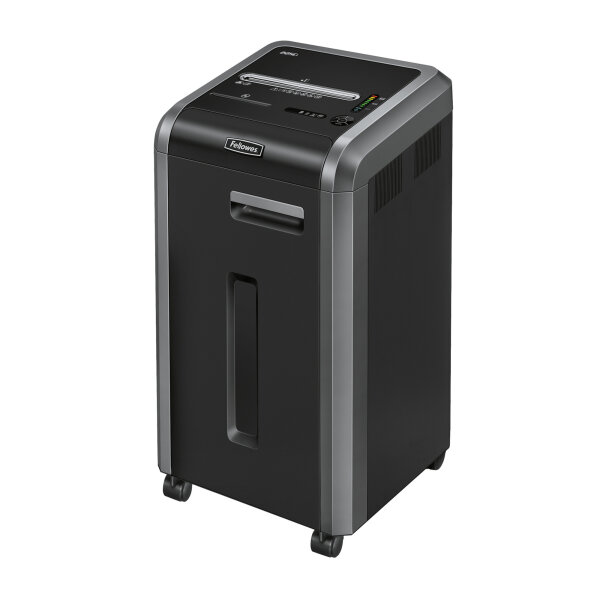 Fellowes® Aktenvernichter Powershred® 225Ci P-4 Papier, Heftklammern, Büroklammern, Kreditkarten, CDs/DVDs Partikelschnitt 24 Bl. silber/schwarz