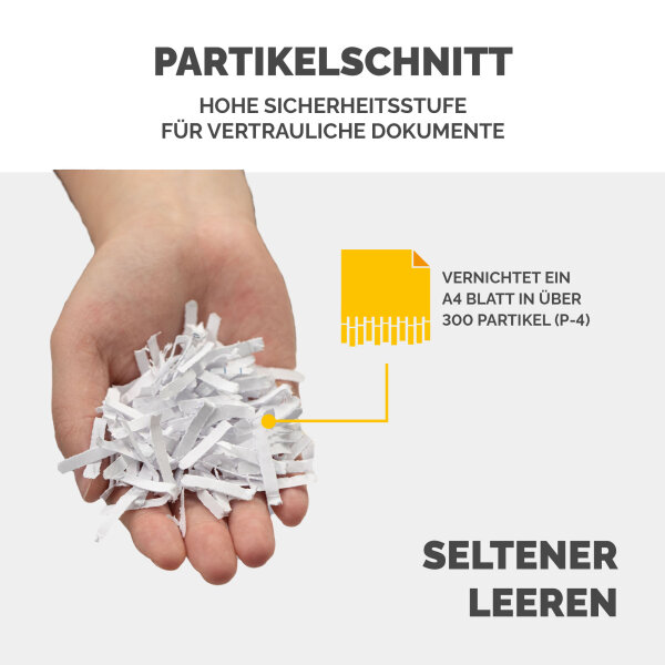 Fellowes® Aktenvernichter Powershred LX85 P-4 Papier, Heftklammern, Büroklammern, Kreditkarten Partikelschnitt 12 Bl. schwarz