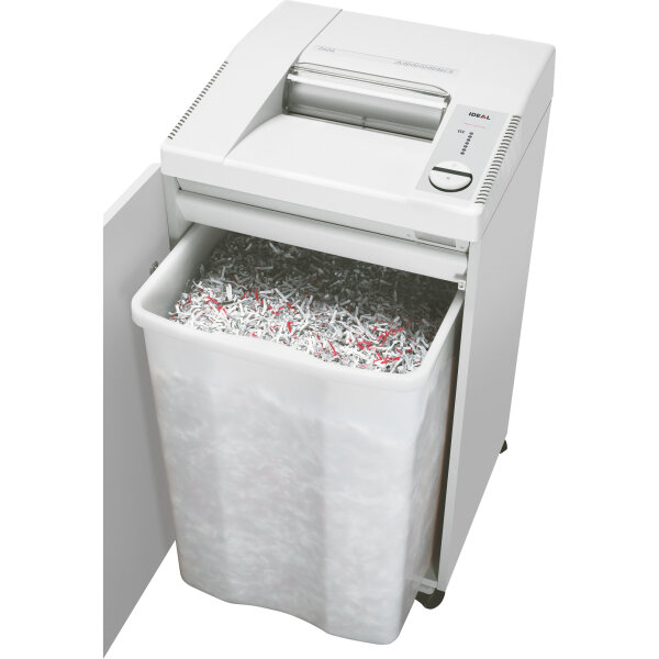 IDEAL Aktenvernichter 2604 P-2 Papier, Heftklammern, Büroklammern, Kreditkarten, CDs/DVDs Streifenschnitt 32 Bl. cool grey