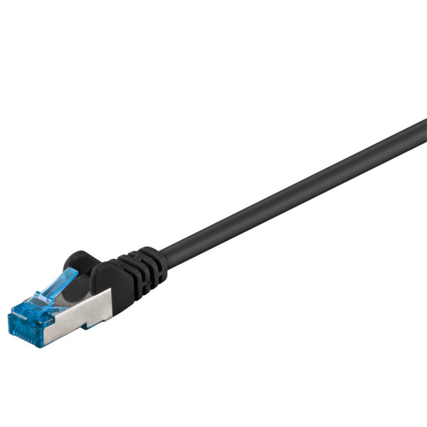 Goobay® Netzwerkkabel CAT 6a RJ45-Stecker/RJ45-Stecker vergoldet 3m 10.000 Mbit/s geschirmt schwarz