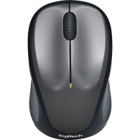 Logitech Optische PC Maus M235 Links- und Rechtshänder nicht ergonomisch USB-A 25m Batterie inkl. Unifying-Empfänger grau