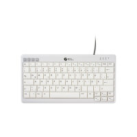 BakkerElkhuizen Tastatur UltraBoard 950 V2 Windows®, Mac universell USB-C inkl. USC/USB-A Adapter, Schutztasche hellgrau/dunkelgrau