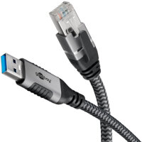 Goobay® USB-Kabel 1m schwarz/silber