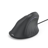 Hama Optische PC Maus ECM-500L Linkshänder ergonomisch USB-A schwarz