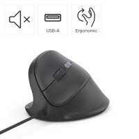 Hama Optische PC Maus ECM-500L Linkshänder ergonomisch USB-A schwarz