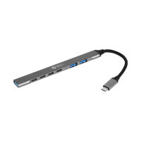 BakkerElkhuizen USB-Hub 7-in-1 USB-C dunkelgrauschwarz