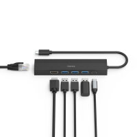 Hama USB-Hub USB-C 6 freie Anschlüsse schwarz