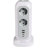 Verbatim Tischsteckdosenleiste 11 Steckdosen 2m 4 USB...