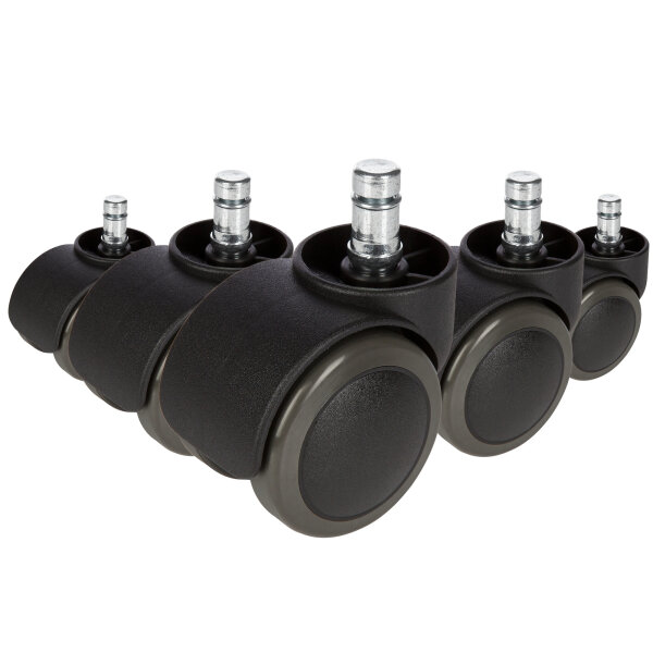 hjh OFFICE Ersatzrolle ROLO Metall/Kunststoff/Polyurethan, beschichtet schwarz 5 St./Pack.