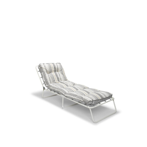 barths Campingliege Wörthersee 60 x 38 x 180 cm (B x H x T) max. Gewicht des Nutzers: 120kg Baumwolle/Polyester grau/weiß