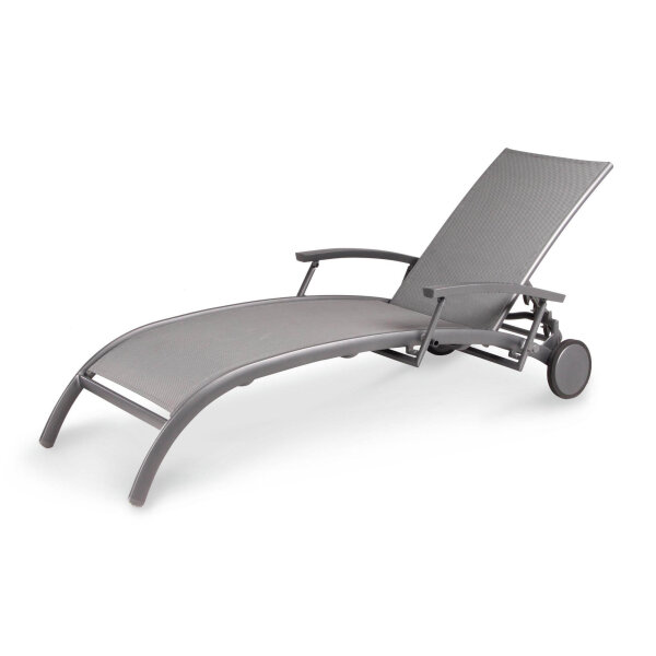 barths Gartenliege Larino 72 x 47 x 202 cm (B x H x T) 9,7kg Textilene anthrazit 2 St./Pack.