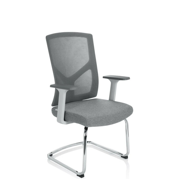 hjh OFFICE Besucherstuhl BRETON V W 120kg 100 % Polyester grau
