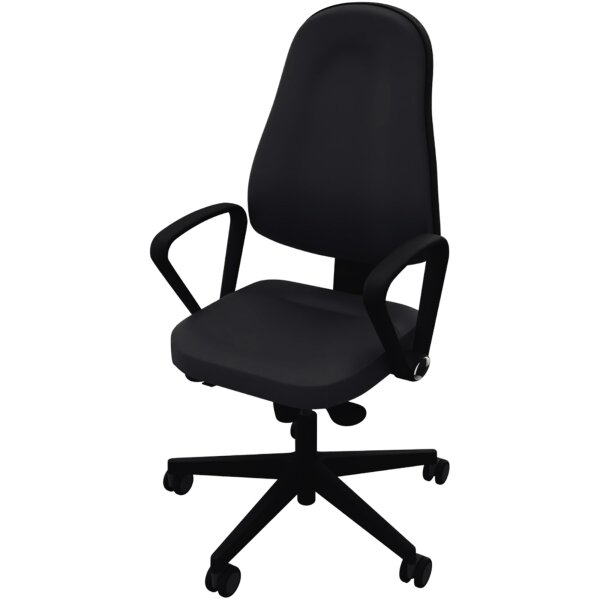 NowyStyl Bürodrehstuhl Bizzi 41-52,5cm Synchronmechanik Rolle universell (für Hart- und Teppichböden) Kunststoff schwarz